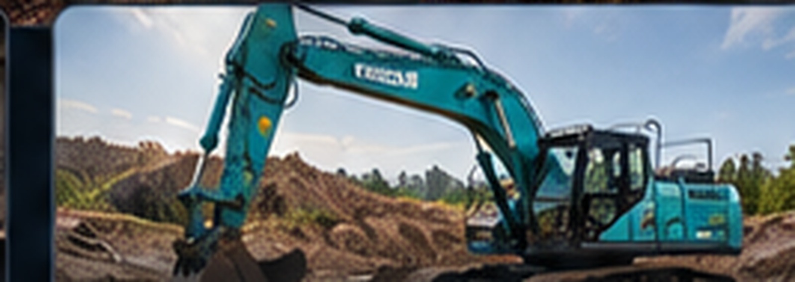 Tracked hydraulic excavator at work